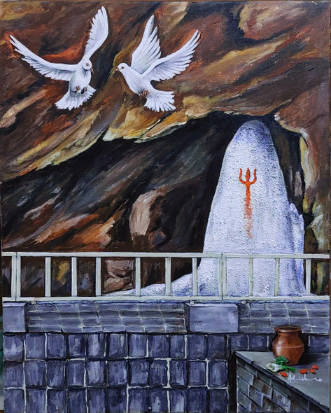 Amarnath  (ART_8983_75373) - Handpainted Art Painting - 16in X 20in