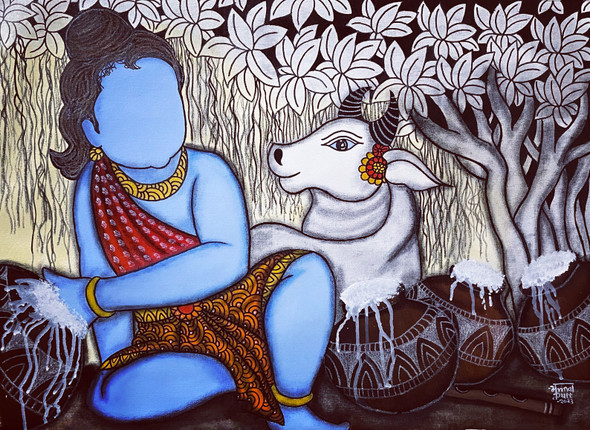 Radha Krishna Drawing - Home Decor & Garden - 1762000452