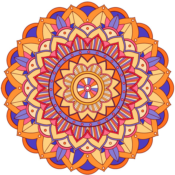 Mandala Art (PRT_5620_75631) - Canvas Art Print - 15in X 15in