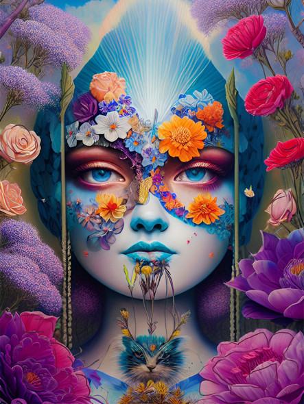 Fantasy Beautiful Face (PRT_5620_75567) - Canvas Art Print - 18in X 24in