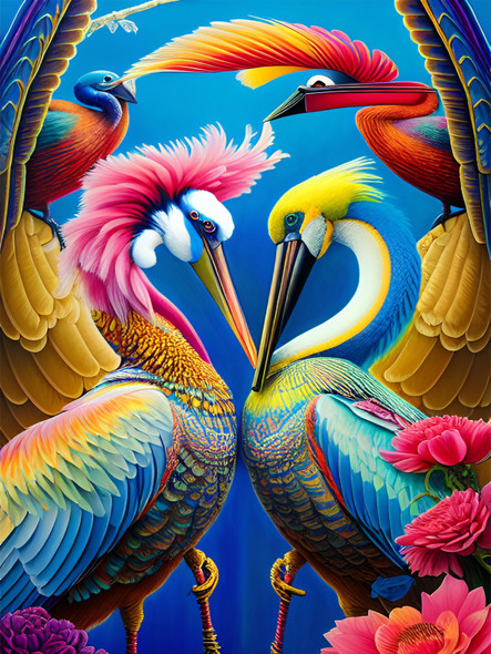 Beautiful Birds (PRT_5620_75566) - Canvas Art Print - 18in X 24in