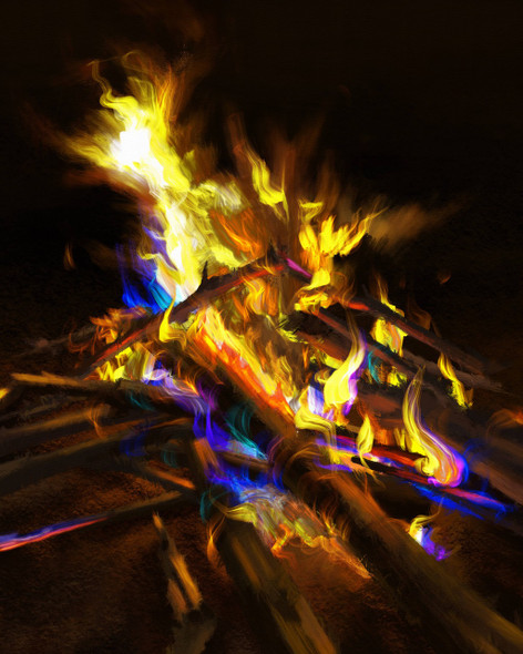 Incandescent Embers: Dance of Flames (PRT_9100_76172) - Canvas Art Print - 56in X 70in