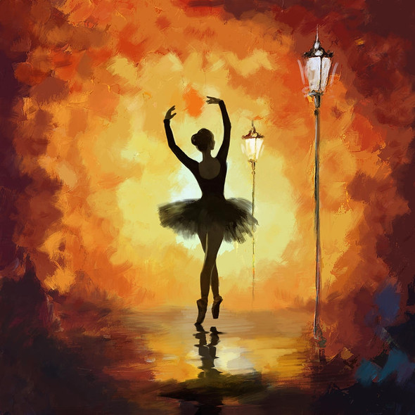 Classic one - ballerina canvas painting  (ART_9101_76231) - Handpainted Art Painting - 8in X 10in