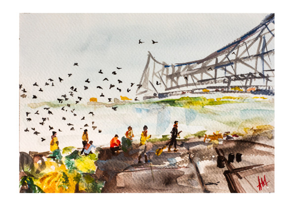 Howrah bridge (PRT_9071_76257) - Canvas Art Print - 24in X 17in