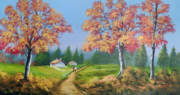 NATURE LANDSCAPE SCENERY (ART_3319_76337) - Handpainted Art Painting - 48in X 24in