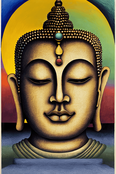 The Tones Of Buddh (PRT_8969_76429) - Canvas Art Print - 12in X 18in