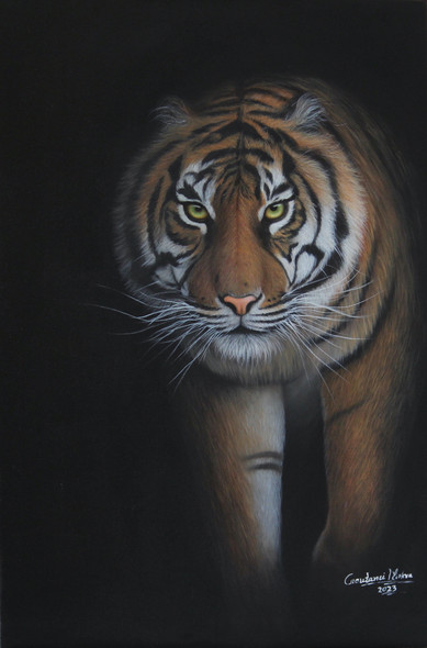 Tiger (ART_976_76600) - Handpainted Art Painting - 20in X 30in