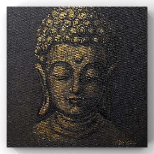 Buddha (ART_3512_76767) - Handpainted Art Painting - 10in X 10in