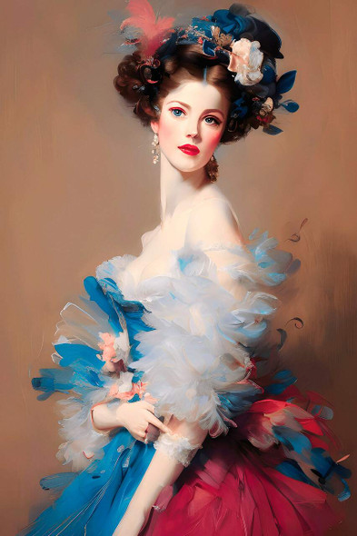 Beautiful Madame (PRT_8969_76759) - Canvas Art Print - 22in X 33in