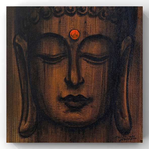 Buddha (ART_3512_76844) - Handpainted Art Painting - 11in X 11in