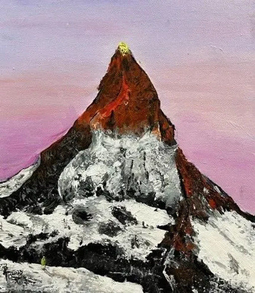 Parvat (ART-9093-100536) - Handpainted Art Painting - 12in X 14in