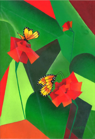 The Butterfly Garden (PRT-767-100999) - Canvas Art Print - 12in X 18in