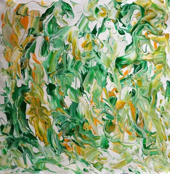 Fuel Your Fire Abstract Artwork, Large Canvas Painting (ART-7988-101070) - Handpainted Art Painting - 24in X 24in