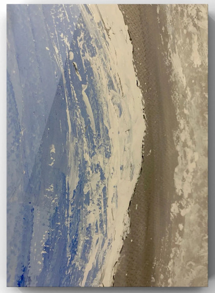 Sea Beach View, Eagle Eye View Of Sea (ART-8280-101142) - Handpainted Art Painting - 12 in X 16in