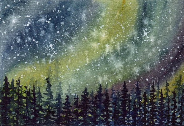 Star Spangled Night (PRT-8121-101291) - Canvas Art Print - 36in X 25in