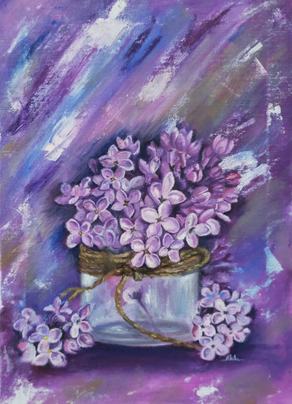 Lavender Haze (ART-1304-101510) - Handpainted Art Painting - 10 in X 16in