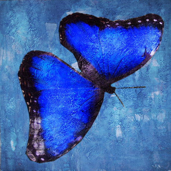 The Butterfly 2 - Handpainted Art Painting - 30in X 30in