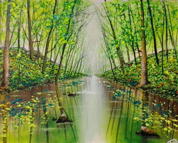 Natures Glory (ART-5868-101938) - Handpainted Art Painting - 35in X 23in