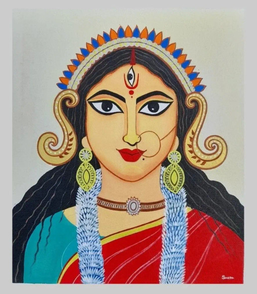 Niyati (ART-15502-102055) - Handpainted Art Painting - 14in X 16in