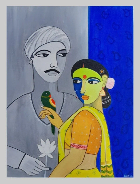 Love Of Soul (ART-15502-102056) - Handpainted Art Painting - 17in X 20in