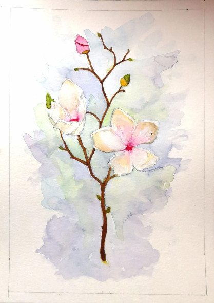 Elegant Flowers (PRT-7784-102032) - Canvas Art Print - 25in X 36in