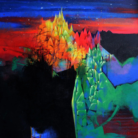 Untitled-4 (ART-15533-102097) - Handpainted Art Painting - 24in X 24in