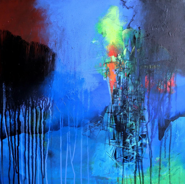 Untitled-3 (ART-15533-102096) - Handpainted Art Painting - 24in X 24in
