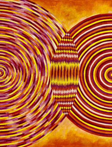 Circle Of Emotions (ART-15599-102439) - Handpainted Art Painting - 18in X 24in