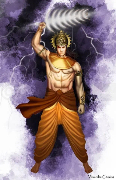 Indra Digital Painting (PRT-6845-102570) - Canvas Art Print - 23in X 36in