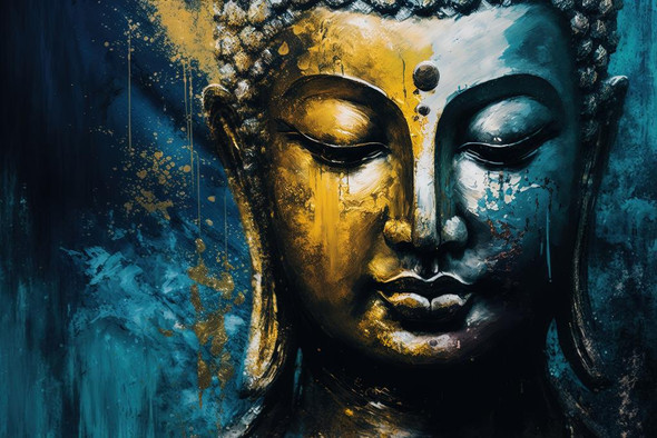 Gautam Buddha (PRT_15865) - Canvas Art Print - 34in X 23in