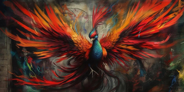 Beautiful-bird- (PRT-7809-102736) - Canvas Art Print - 18in X 9in