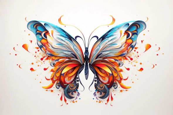 Butterfly-whites (PRT-7809-102738) - Canvas Art Print - 12in X 8in