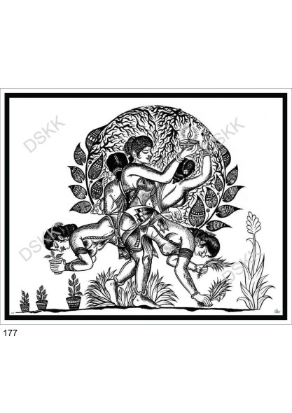 Farming Woman (ART-15663-102868) - Handpainted Art Painting - 24in X 19in