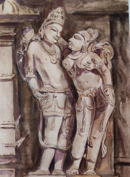 Murthy (ART-1559-102955) - Handpainted Art Painting - 11in X 15in