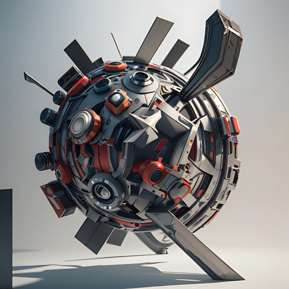 A Spherical Machine (PRT-15676-103030) - Canvas Art Print - 12in X 12in
