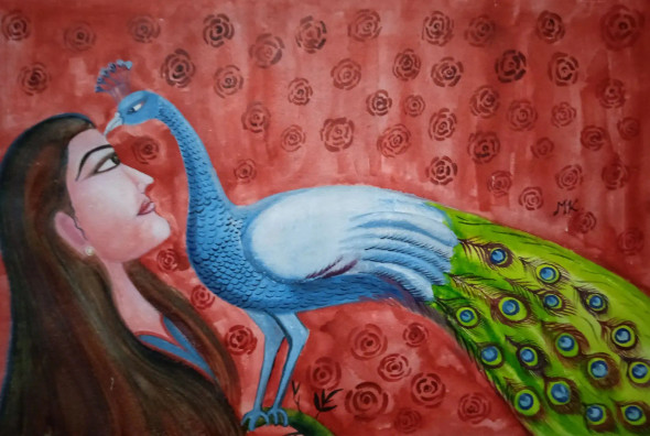 Affection (ART-8875-103029) - Handpainted Art Painting - 21in X 14in