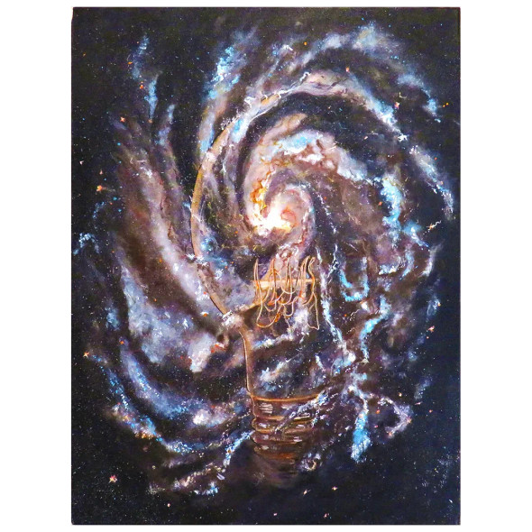 Cosmic Nights : Illuminati 2 (ART-9073-103078) - Handpainted Art Painting - 18in X 24in