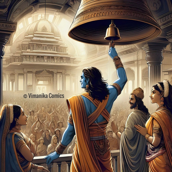 Shri Ram Janbhoomi Mandir Aarambh Digital Painting (PRT-6845-103135) - Canvas Art Print - 30in X 30in