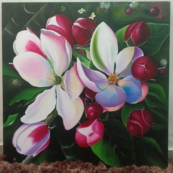 Floral (ART-15745-103147) - Handpainted Art Painting - 24in X 24in