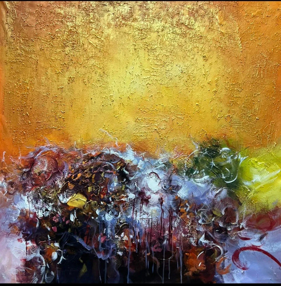 Abstract Painting (ART-6706-103210) - Handpainted Art Painting - 36in X 36in