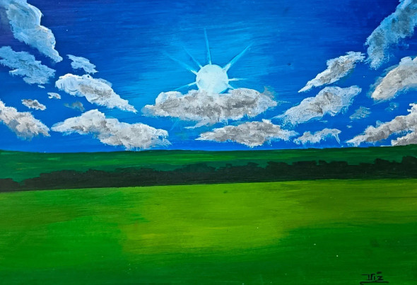 SUNNY DAY (ART-398-103224) - Handpainted Art Painting - 16in X 11in