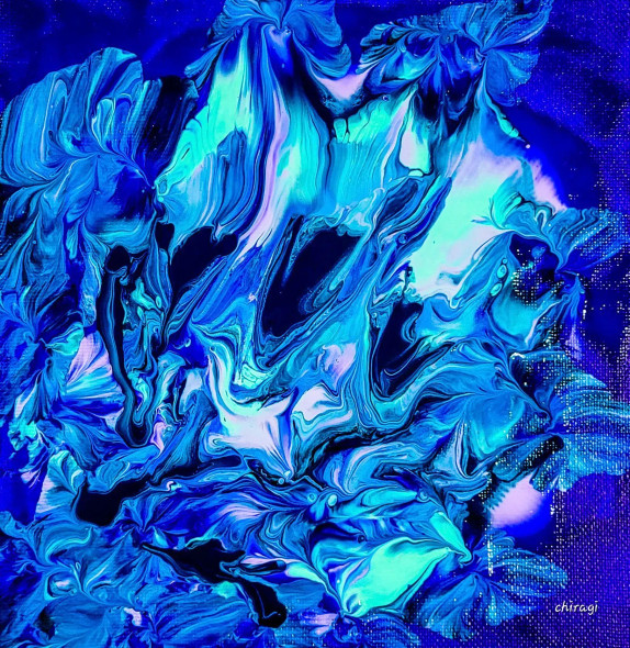 Hues Of Blue (PRT-15791-103370) - Canvas Art Print - 35in X 36in