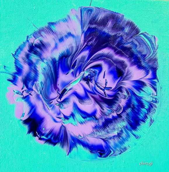 Cosmic Flower (PRT-15791-103371) - Canvas Art Print - 35in X 36in