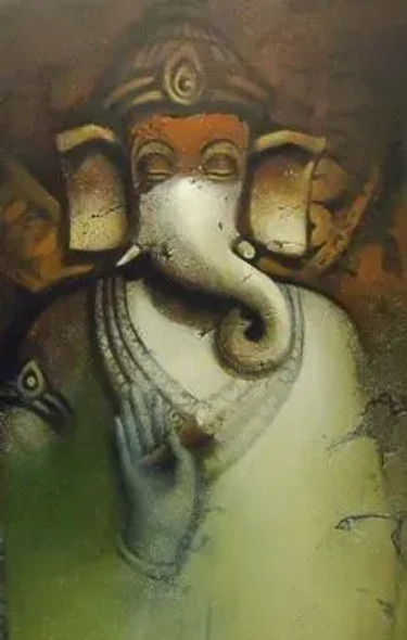 GANAPATI (ART-15797-103514) - Handpainted Art Painting - 30in X 48in