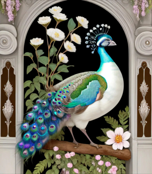 Peacock79 (PRT-9087-103655) - Canvas Art Print - 21in X 24in