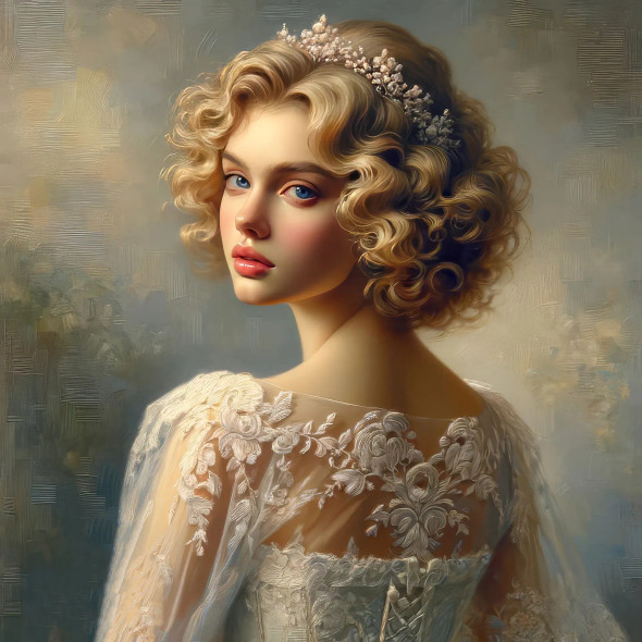 Gaze Of Timeless Elegance (PRT-15697-103895) - Canvas Art Print - 24in X 24in