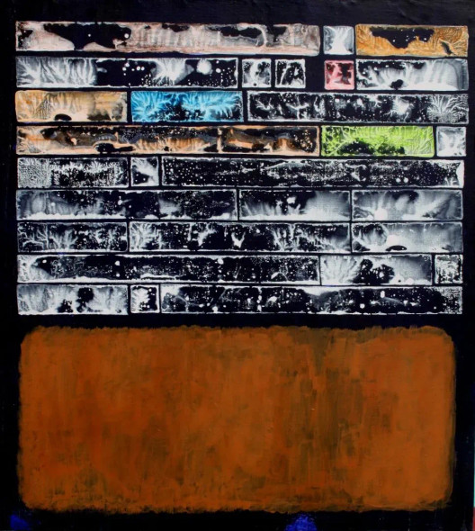 Mind Reflection Series No 175 (ART-8091-103910) - Handpainted Art Painting - 17in X 18in