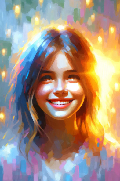 A Radiant Smile Portrait (PRT-15697-103989) - Canvas Art Print - 24in X 36in