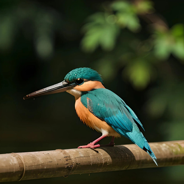 A Blue Kingfisher (PRT-15676-104106) - Canvas Art Print - 18in X 18in