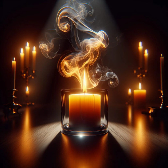Candles Lit In A Dark And Mystical Environment (PRT-15676-104259) - Canvas Art Print - 18in X 18in